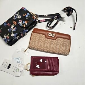Wallets LOT OF 3 NWT time & Tru credit card coim purse crossbody cell phone